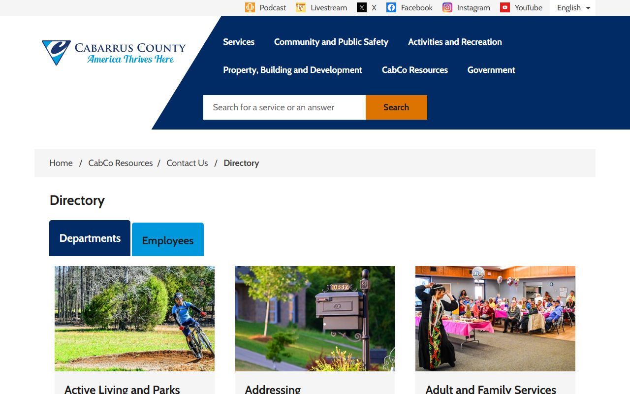 Concord phone directory Cabarrus County directory page